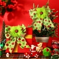 thumbnail image 5 of Dalrosia 12PCS Red Green Christmas Bows Christmas Tree Decoration Lime Green Wreaths Velvet Bow Tree Topper with Fluffy Ornaments for Xmas Party, 5 of 5