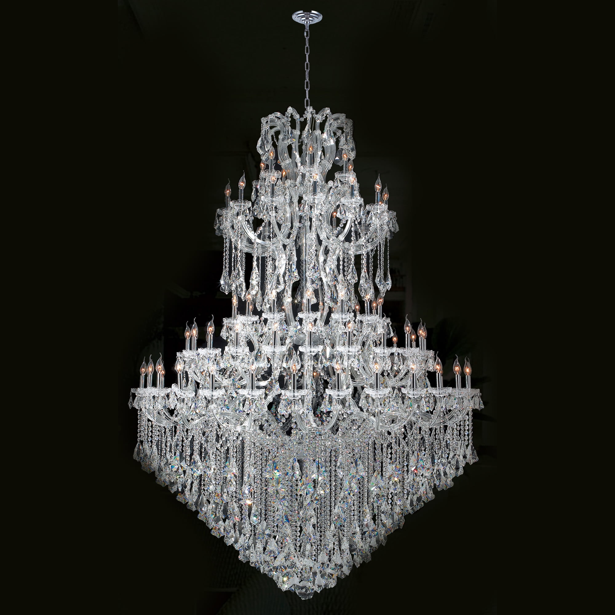 Maria Theresa Collection 84 Light Chrome Finish Crystal Chandelier 72