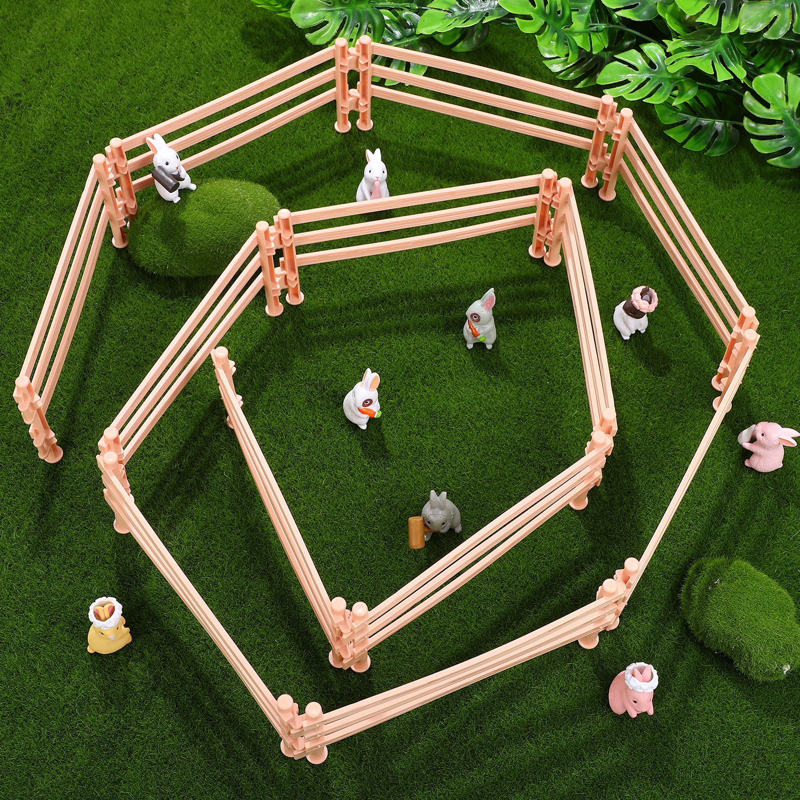 TOYMANY 24-Piece Horse Corral Fencing Playset – Farm Animal Fence Toys For Kids & Animal Figurines - View #12