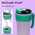 thumbnail image 3 of Soulgenix Stain Steel Water Bottle, 2-in-1 Tumbler Travel Mug with Handle and Straw, Leak Resistant, Purple, 3 of 7