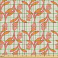 thumbnail image 2 of Ambesonne Floral Fabric by the Yard Upholstery, Lilly Flowers Striped Back, 5 Yards, Dried Rose and Marigold, 2 of 5