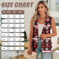 thumbnail image 7 of Uorisanigo Christmas Red Plaid Women's Jacket Vest Open Front Women's Sleeveless Vest Blazer Lightweight Vests Blazer Fashion Outerwear Size S, 7 of 7