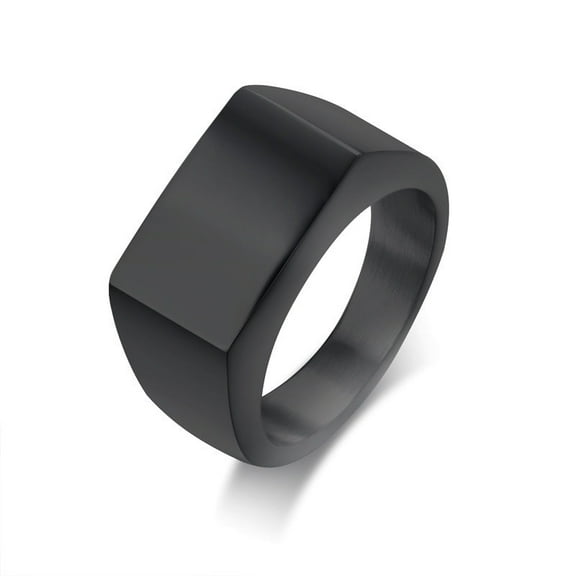 Men's Titanium Steel Ring Geometric Electroplated Statement Ring Rectangular Glossy Band Ring Gift for Him Employee Benefits Retro Jewelry