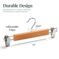 thumbnail image 3 of 10 Pack Wood Hangers with Metal Clips - Wood Hangers for Suits, Skirts, or Pants Hangers, 3 of 6
