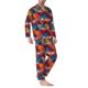 thumbnail image 2 of Balery Colorful Hawaii Palms Pijama para Hombre de Dos Piezas con Manga Larga, Conjunto de Dormir y Descanso Suave con Bolsillos-Large, 2 of 7