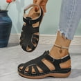 thumbnail image 6 of Miluxas Clogs for Women Mules Shoes : Comfortable Dressy Closed Toe Platform Sandals Summer Casual Slip On Walking Wedges Black 9.5(43), 6 of 9