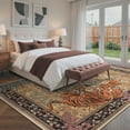 thumbnail image 3 of KUETH 8'x10' Tiger Area Rugs for Living Room, Non Slip Machine Washable Vintage Boho Rug, Low Pile Print Rug for Bedroom Dining Room Home Office, 3 of 9