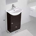 thumbnail image 2 of Mahayla Small Cabinet Vanity Bathroom Sink Black 17 3/4" w/Faucet Drain Overflow and Storage Renovators Supply, 2 of 13