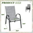 thumbnail image 2 of REKHH Patio Chairs Teslin Stackable Outdoor Chairs Dining Chairs Set of 4 for Lawn Balcony Porch Outside ,Grey, 2 of 5