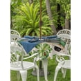 thumbnail image 2 of Outdoor Tablecloth with Umbrella Hole and Zipper, Saint Patrick's Day Round Table Cloth 60 Inch Waterproof Tablecloth, Green Truck Leaves Floral Farmhouse Picnic Table Cover for Patio Camping, 2 of 7