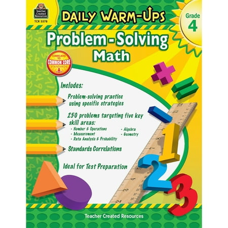 Teacher Created Resources Gr 4 Daily Math Problems Book Education Printed Book for Mathematics - English