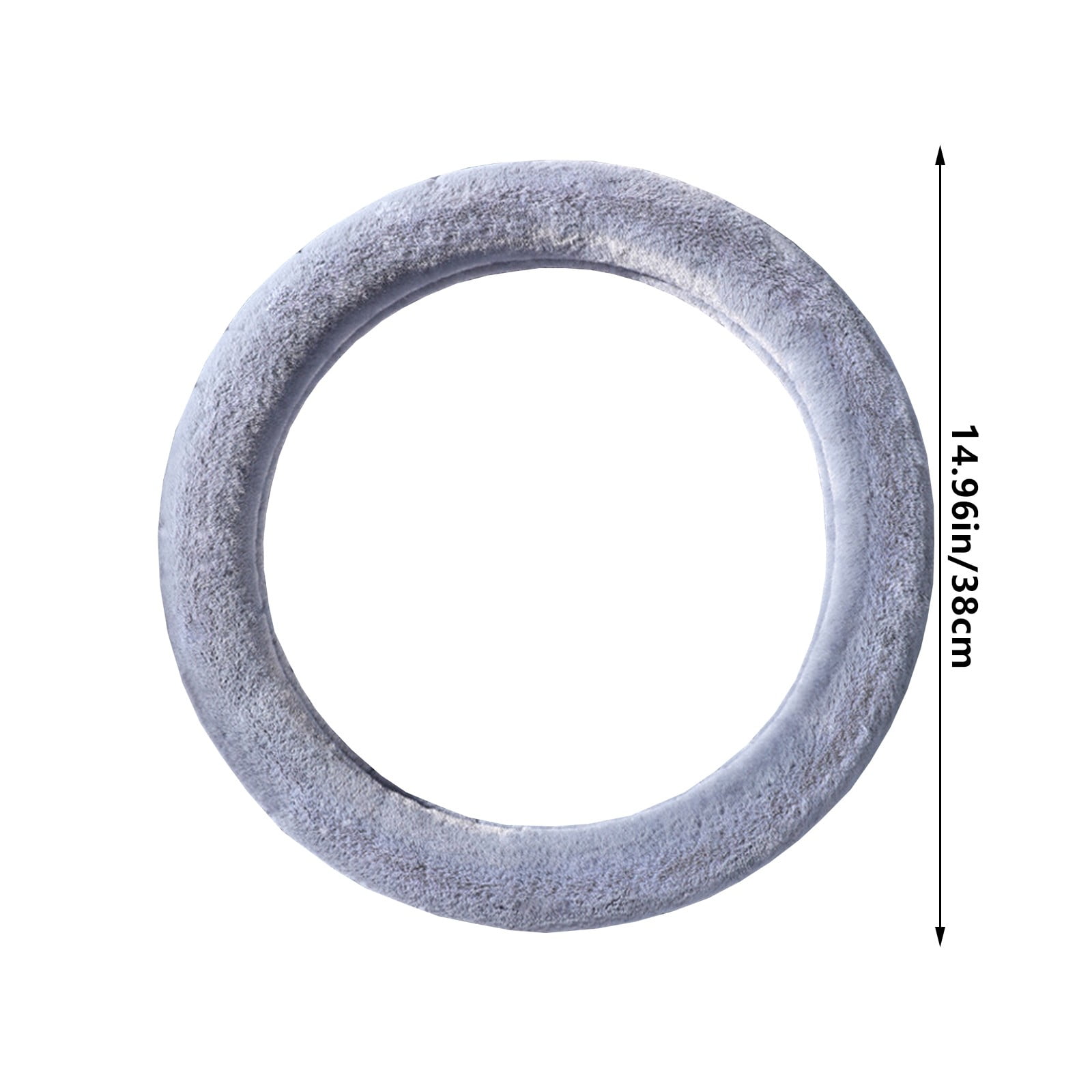 AU Luxury Fluffy Winter Car Steering Wheel Cover for Women Soft Warm Plush Cute Auto Accessories for Vehicle, Sedan, Universal, Fuzzy, Anti Slip, Black, 14in, Standard Size 14.5-15"(37-38cm)