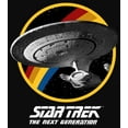 thumbnail image 2 of Junior's Star Trek: The Next Generation Rainbow USS Enterprise Circle Galaxy Stars Racerback Tank Top Black Medium, 2 of 5