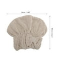 thumbnail image 2 of Unique Bargains 1 Pc Water-absorbent Bow Hair Towel for Bathroom Hotel Coral Fleece Khaki, 2 of 5