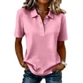 thumbnail image 2 of HAJWOH Polo Shirts for Women Golf Button Collared Summer Short Sleeve Tops Lightweight Work Polo Shirt Womens Blouses, 2 of 6