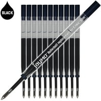 Jaymo Replacement for Cross Slim 8910-1 - Measures 4 in / 102 mm Long - Gel Rolling Ball Pen Refill - 12 Black