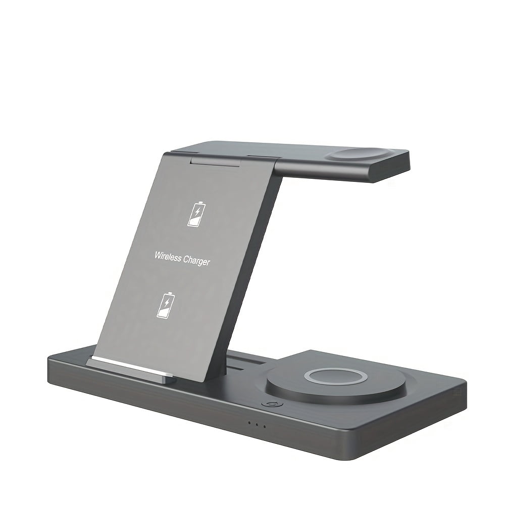 General-5 In 1 Fast Charging Dock Station - Foldable Wireless Charger Pad with Magnetic Base - for iPhone 15 14 13 12, for iWatch 9 8 7 6/for Samsung for galaxy Watch 5 Pro/4/3/Active 2 1 for airpods