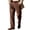 Brown, variant on Mens Velvet Straight Leg Dress Pants for Formal Occasion Expandable Waist Comfort Trousers with Pockets Plush Business Attire L Size Silver