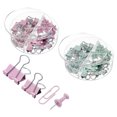 thumbnail image 1 of Papel Clips Carpeta Clips Juego, 144en2 Juegos Oficina Clips con Carpeta Clips, Papel Clips, Chinchetas Adecuadas para Escritorio Oficina Rosa Verde, 1 of 5