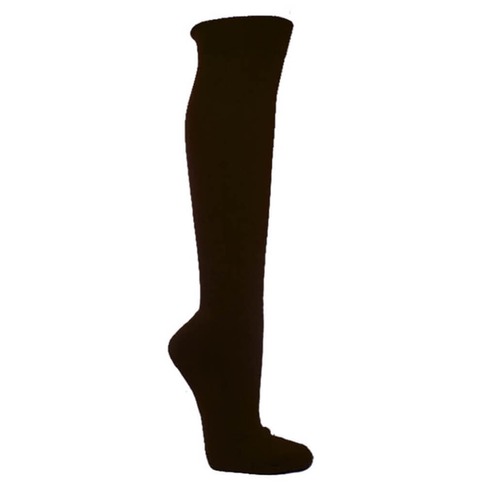 COUVER Toe, Sole & Heel Cushioned Adult/Youth Athletic Hockey, Softball, Volleyball, Lacrosse, Any Sports Knee High Socks, DARK BROWN, Large - image 1 of 3