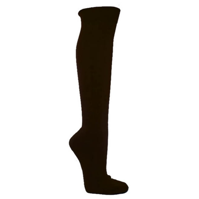 COUVER Toe, Sole & Heel Cushioned Adult/Youth Athletic Hockey, Softball, Volleyball, Lacrosse, Any Sports Knee High Socks, DARK BROWN, Large