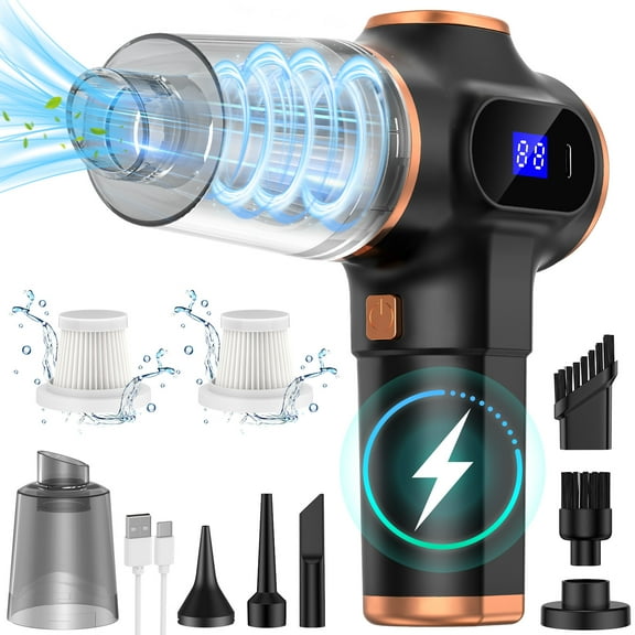 Compressed Air Duster Cordless Handheld Vacuum,AILKIN LED Display 120000Pa 3000mAh Air Blower Electric Compressed Air Duster Cleaner for Computer Keyboard Cleaning,Car,Electronics,Pet Hair,Office
