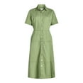 thumbnail image 3 of Free Assembly Women's Button Front Cotton Midi Dress with Short Sleeves, XS-XXL, 3 of 5