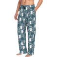 thumbnail image 3 of Mens Pajama Pants - Soft Sleep & Lounge Pants for Men, Bohemian Cute Rabbit Flower Tree Cuteness Casual PJ Bottoms Pants with Pockets, 3 of 5