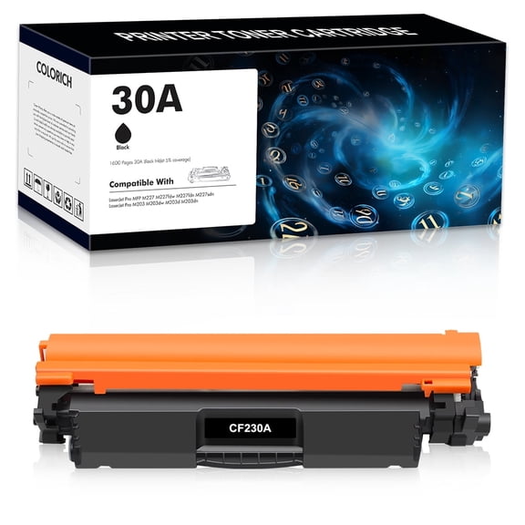 Colorich 1-Pack Compatible Toner Cartridge for 30A CF230A Laserjet Pro MFP M203dw M227fdw M227fdn M203d M203dn M227sdn M227 M203 Black
