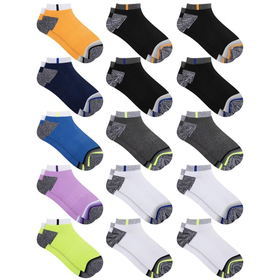 ARWSER Men's 15 Pairs Ankle Socks Breathable Casual Athletic Socks, Multi-Purpose Low Cut Daily Sports Wear Socks for Men