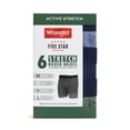 thumbnail image 4 of Wrangler 6" Men's Active Stretch Boxer Brief, 3XL, Navy/Future Dark Heather/Deep Emerald Heather, 6-Pack, 4 of 8