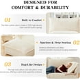 thumbnail image 3 of Oversized Chaise Lounge Indoor with Ottoman, 49" Modern Reclining Sofa Chair, Corduroy Upholstered Accent Chair, Comfy Reading Chair Sleeper Sofa for Living Room, Kids Room, Bedroom, Beige, 3 of 9