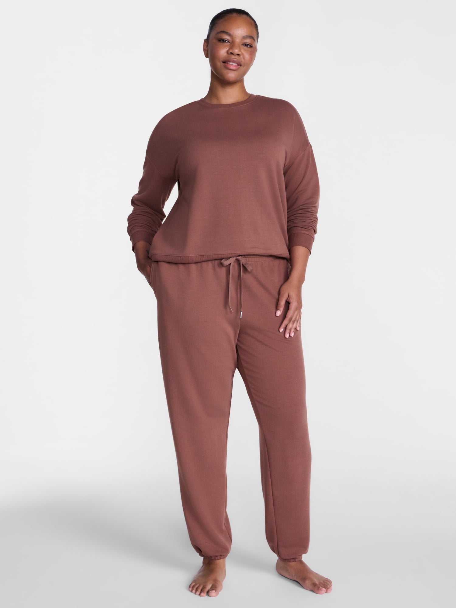 Joyspun Women's Fleece Sleep Pull On Jogger, Sizes XS to 3X