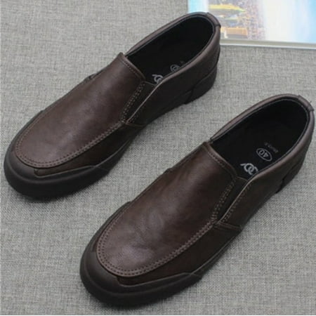 

Foraging dimple Fashion Men Business Leather Shoes Casual Comfortable Dress Shoe Male Suit Shoes Coffee