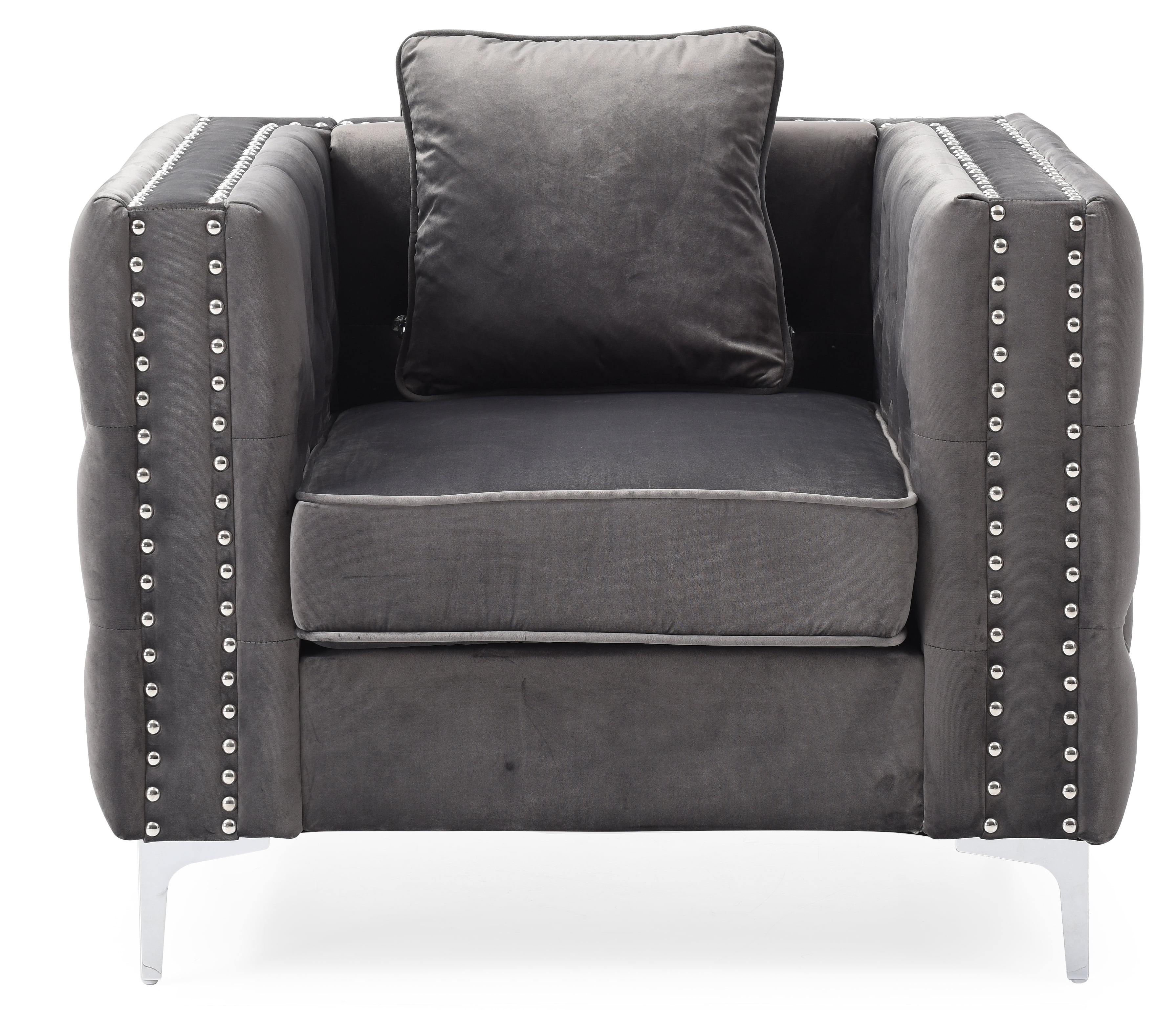 Glory Furniture Paige Accent Chair in Gray Color
