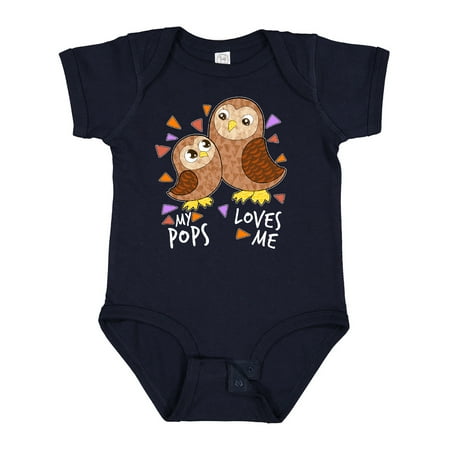 

Inktastic My Pops Loves Me- Cute Owl Family Gift Baby Boy or Baby Girl Bodysuit