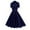 Navy, variant on Stylish SMihono 1950's Dresses for Women Rockabilly Dresses Retro Dress Short Sleeve Tie Neck Swing Dress Cocktail Dress Green L