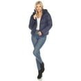 thumbnail image 4 of White Mark Women's Long Sleeve Zip Hooded Puffer Jacket with Pockets, 4 of 5