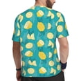 thumbnail image 2 of Wukai Lemon Blue Print Men's Short-Sleeved Mesh T-Shirt,Quick-Dry Short Sleeve Workout T-Shirt-X-Small, 2 of 8