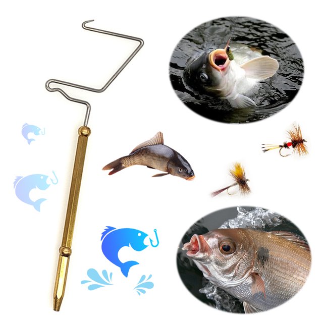 Anzuelo para Atar Cebo Con Mosca Anzuelo Latón Y Acero Inoxidable Anzuelo Pesca Con Mosca Herramienta para Atar Cebo Biónico (anudador Con Cobre Largo)