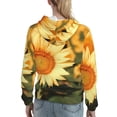 thumbnail image 7 of Lsque Golden Sunflower In Field Pattern Casual Women's Hoodie,Hooded Sweatshirt with Kangaroo Pocket,Pullover Hoodie with Eye-catching Drawstrings-Small, 7 of 7