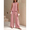 thumbnail image 2 of MOSHU Two Piece Lounge Sets for Women Loose Fit Tank Tops and Wide Leg Pants with Pockets Solid Summer Sets, 2 of 9