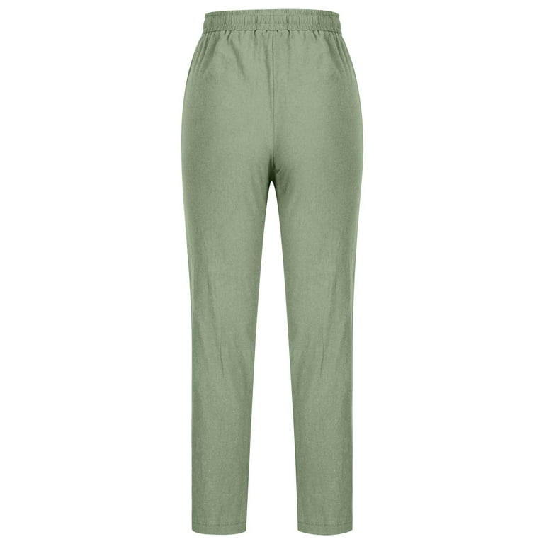 Mrat Plus Size Linen Pants for Women Full Length Pants Fashion