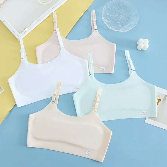 Gvdentm Training Bras for Girls 8-10 Seamless Training Bra - Crop Training Bras for Girls. Girls Sports Bra Red,10-12 Years