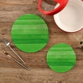 thumbnail image 2 of Pot Holders Trivets Set Cotton Potholders Set, Set of 2, Clover Green Wooden Board Hot Pot Trivets One 9.45 Inch and One 7 Inch for Kitchen Pans Bowl Teapot, 2 of 7