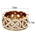 thumbnail image 2 of IP Rose Gold(Ion Plating) Stainless Steel Ring with Epoxy in White for Women Celtic Theme White Stone Color Style TK2159 Size 9, 2 of 4