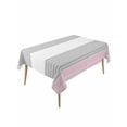 thumbnail image 2 of Pink Striped Tablecloth Rectangle Table Cloths 54x108, Waterproof Tablecloth Outdoor Table Cloth, Multicolor Grey White Horizontal Stripes Washable Table Cover for Kitchen Dinning Party, 2 of 8