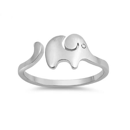 Sterling Silver Plain Baby Elephant Adjustable Ring