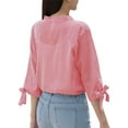 thumbnail image 4 of ZANZEA Women Striped Shirts 3/4 Sleeve Button Blouse Casual Loose Office Tops, 4 of 7