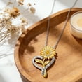 thumbnail image 4 of Flydeer Necklaces for Women 925 Sterling Silver Sunflower Heart Pendant Necklace Yellow 5A CZ Anniversary Jewelry Gifts for Women, 4 of 7